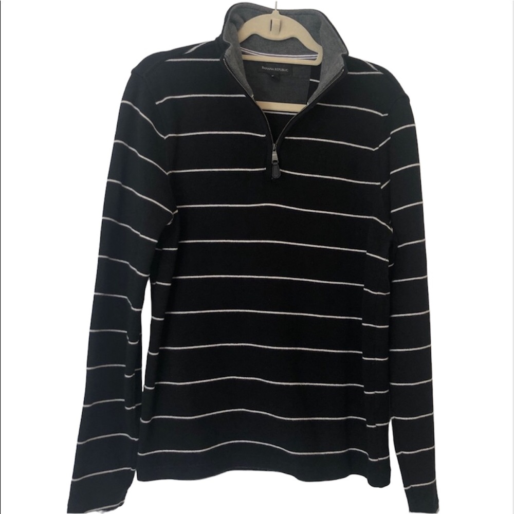 Banana Republic Black/White Striped Sweater